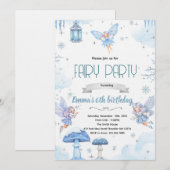 Invitation à une fête de fée hivernale enneigée (Devant / Derrière)