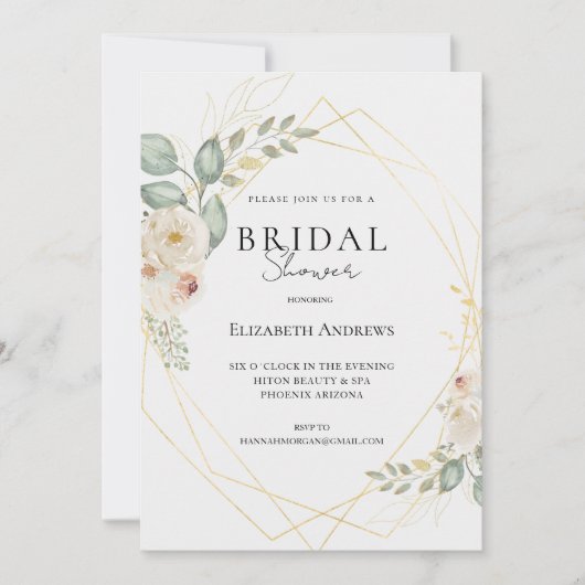 Invitation à une fête de fiançailles élégante (Devant)