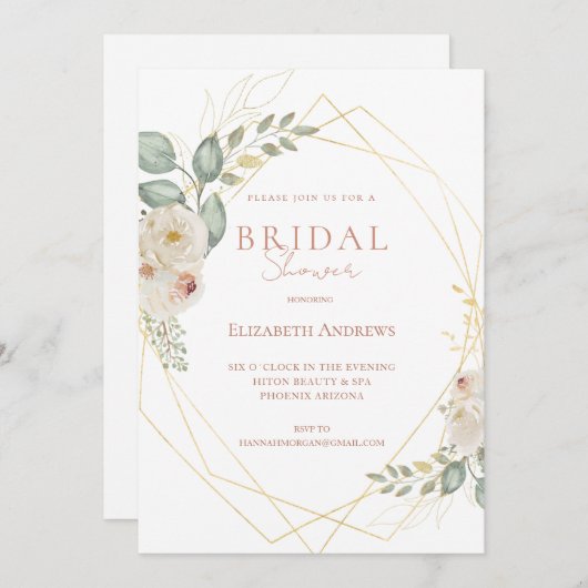 Invitation à une fête de fiançailles élégante (Devant / Derrière)