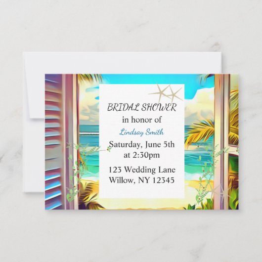 Invitation à une fête de fiançailles tropicale au (Devant)