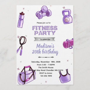 Invitation à une fête de fille fitness