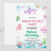 Invitation à une fête de fille sous la mer (Devant / Derrière)