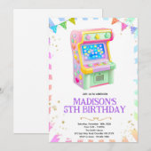 Invitation à une fête de filles de jeu d'arcade (Devant / Derrière)