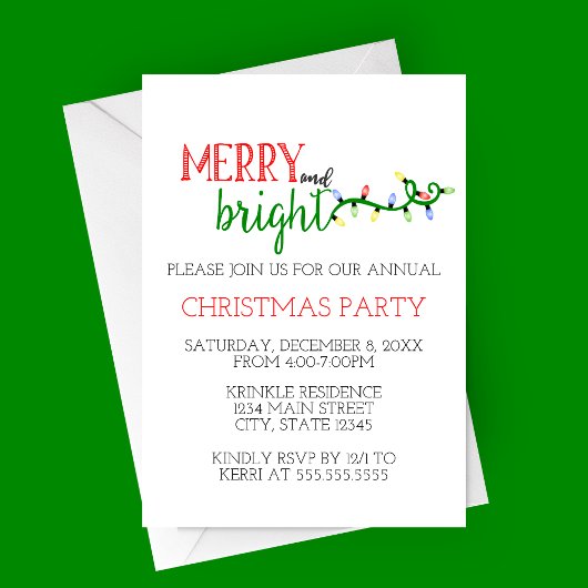 Invitation à une fête de fin d'année Merry and Bri