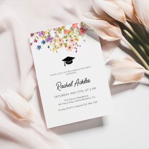 Invitation à une fête de fin d'études aux fleurs s