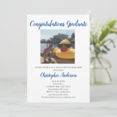 Invitation à une fête de fin d'études avec photo (Debout devant)