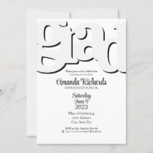 Invitation à une fête de fin d'études FUN BOLD