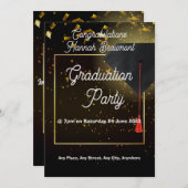 Invitation à une fête de fin d'études - texte modi (Devant / Derrière)