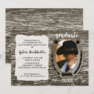 Invitation à une fête de fin d'études Western Rust