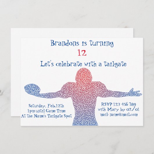 Invitation à une fête de football (Devant / Derrière)