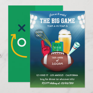 Invitation à une fête de football pour le grand jo