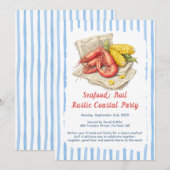 Invitation à une fête de fruits de mer – Rustique  (Devant / Derrière)