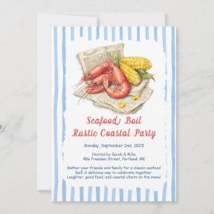 Invitation à une fête de fruits de mer – Rustique