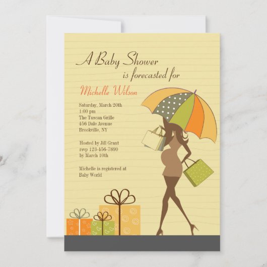Invitation à une fête de future maman (Ébène) (Devant)