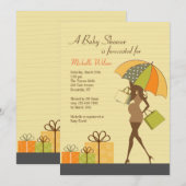 Invitation à une fête de future maman (Ébène) (Devant / Derrière)