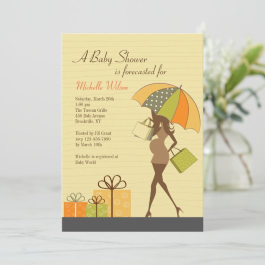 Invitation à une fête de future maman (Ebony) (Debout devant)