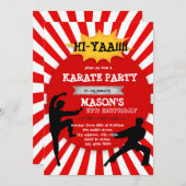 Invitation à une fête de garçon de karaté mignon (Devant / Derrière)