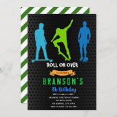 Invitation à une fête de garçon planchiste (Devant / Derrière)