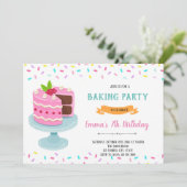 Invitation à une fête de gâteau avec paillettes (Debout devant)
