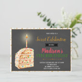 Invitation à une fête de gâteau mignon (Debout devant)