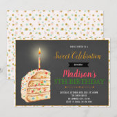 Invitation à une fête de gâteau mignon (Devant / Derrière)