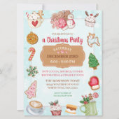 Invitation à une fête de gâteaux de Noël avec du c (Devant)