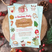 Invitation à une fête de gâteaux de Noël avec du c
