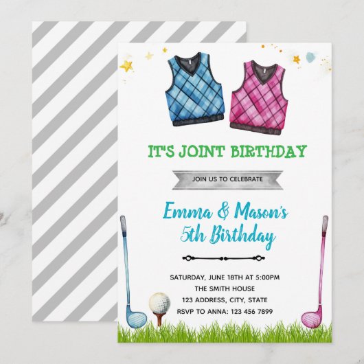 Invitation à une fête de golf (Devant / Derrière)