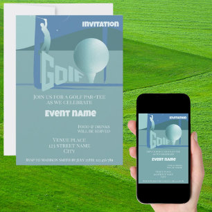 Invitation à une fête de golf par-tee pour un anni