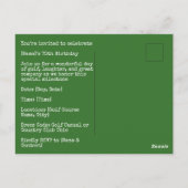 Invitation à une fête de golf pour 70 ans Par Golf (Dos)