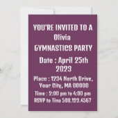 Invitation à une fête de gymnastique (Dos)