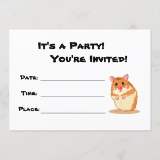 Invitation à une fête de hamster mignon