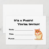 Invitation à une fête de hamster mignonne (Devant / Derrière)