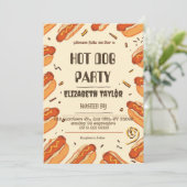 Invitation à une fête de Hot Dog – Célébration de (Debout devant)