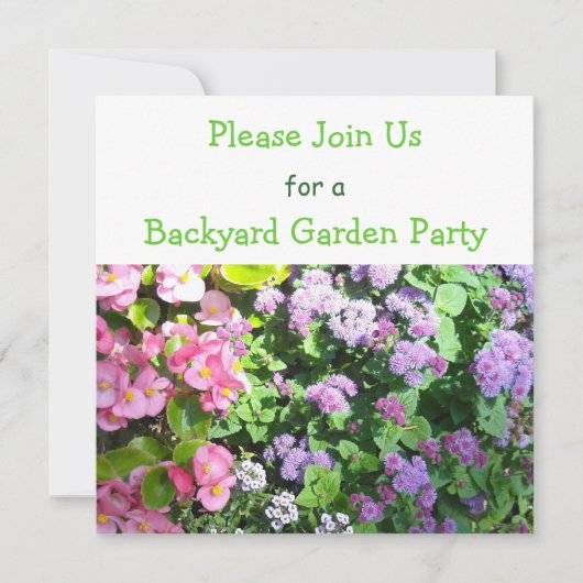 Invitation à une fête de jardin fleuri (Devant)