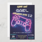 Invitation à une fête de jeu vidéo, invitation d'a (Devant / Derrière)