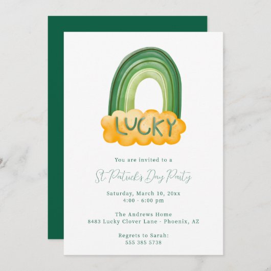 Invitation à une fête de la Saint-Patrick (Devant / Derrière)