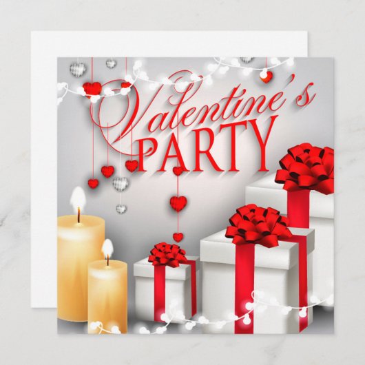 Invitation à une fête de la Saint-Valentin (Devant / Derrière)