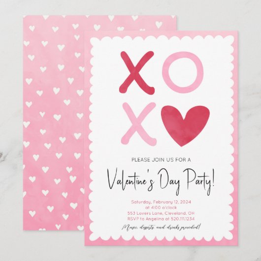 Invitation à une fête de la Saint-Valentin (Devant / Derrière)