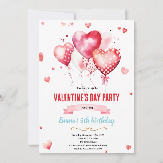 Invitation à une fête de la Saint-Valentin (Devant)