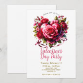 Invitation à une fête de la Saint-Valentin florale (Devant / Derrière)