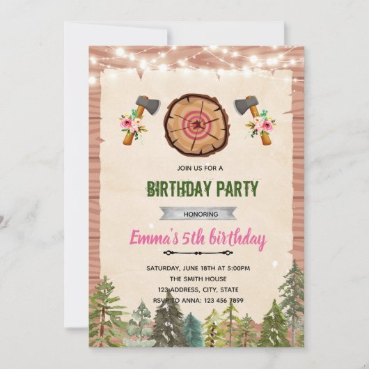 Invitation à une fête de lancer de hache (Devant)