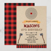 Invitation à une fête de lancer de hachette (Devant / Derrière)