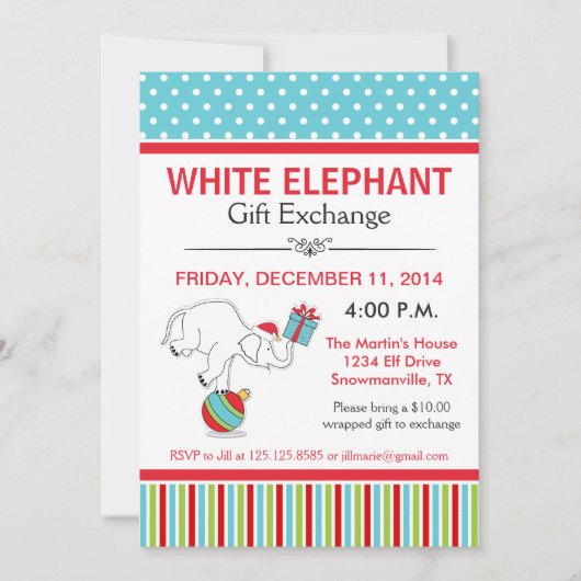 Invitation à une fête de l'éléphant blanc (Devant)