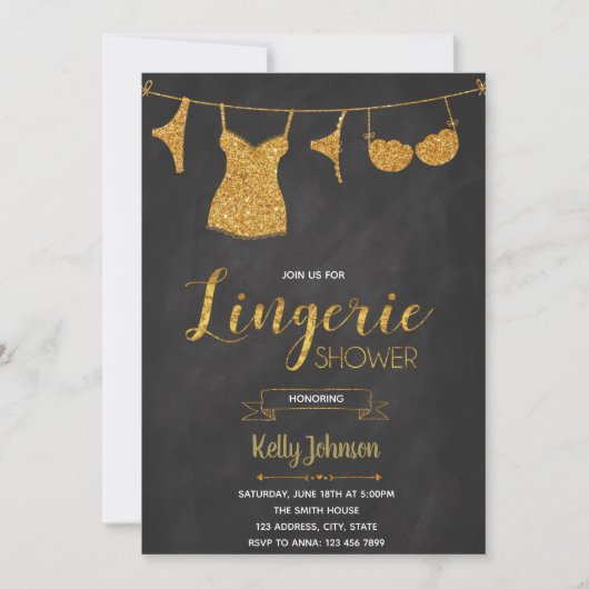 Invitation à une fête de lingerie sous la douche (Devant)