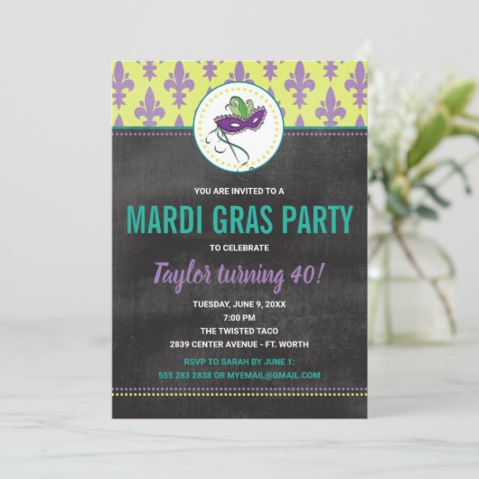 Invitation à une fête de Mardi Gras (Debout devant)