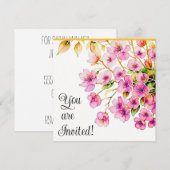 Invitation à une fête de mariage (Devant / Derrière)