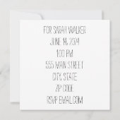 Invitation à une fête de mariage (Dos)