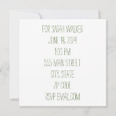 Invitation à une fête de mariage (Dos)