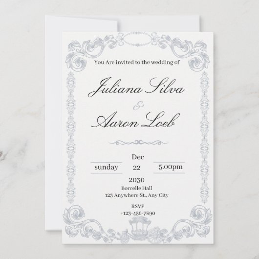 Invitation à une fête de mariage (Dos)